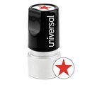 Universal Round Message Stamp, STAR, Pre-Inked/Re-Inkable, Red UNV10081
